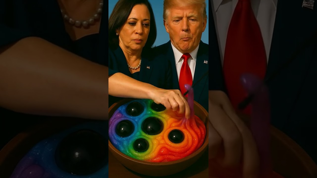 Donald Trump and Kamala Harris eating alien food. #donaldtrump #kamalaharris #ai #asmr