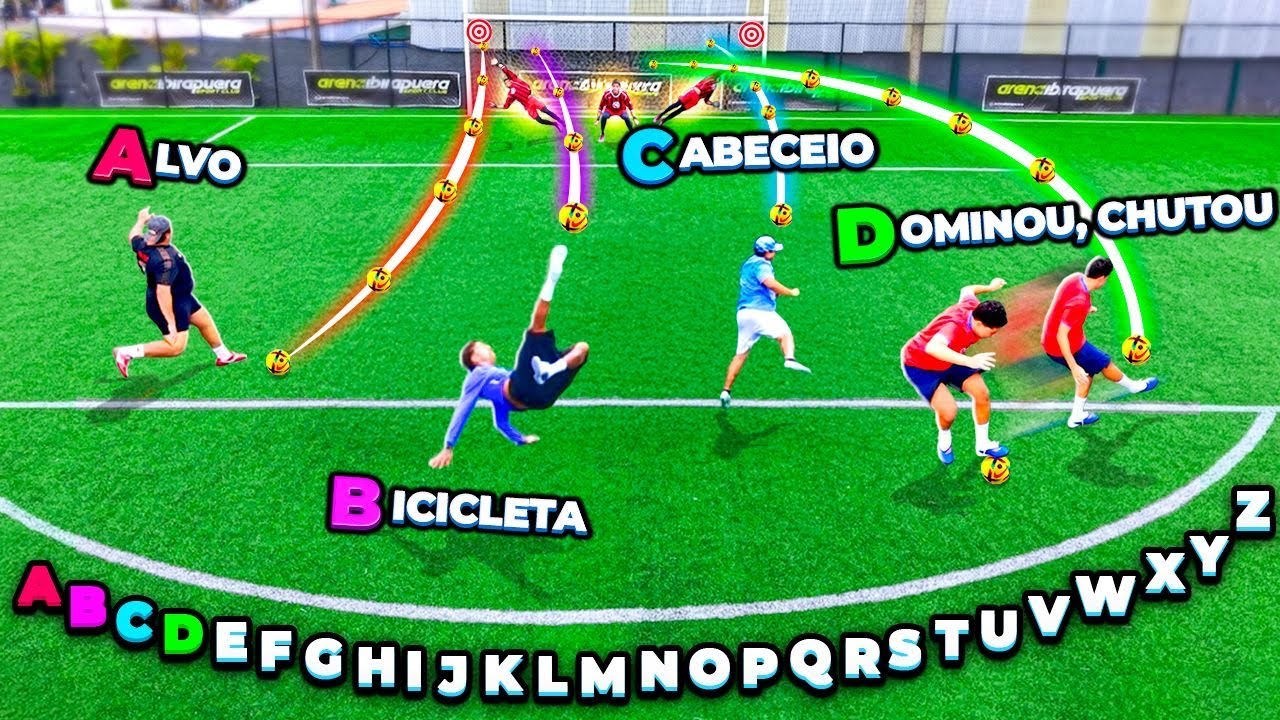 A CADA GOL, TROCA A LETRA😱 *26 LETRAS = 26 DESAFIOS DIFERENTES 🔠 (QUEM TIVER MAIS LETRAS GANHA)