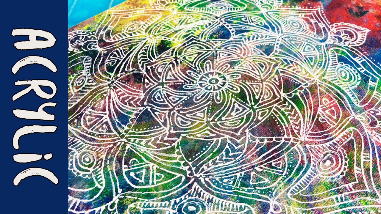 Mandala Acrylic Painting | Zentangle | Colorful time lapse