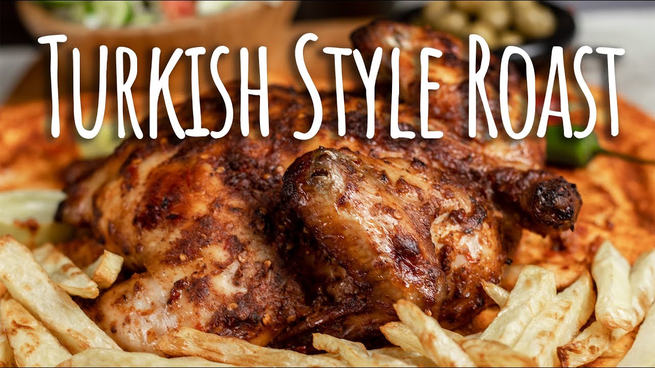 Juiciest Turkish Style Chicken Roast | #chickenroast #baked over #tortilla #bread