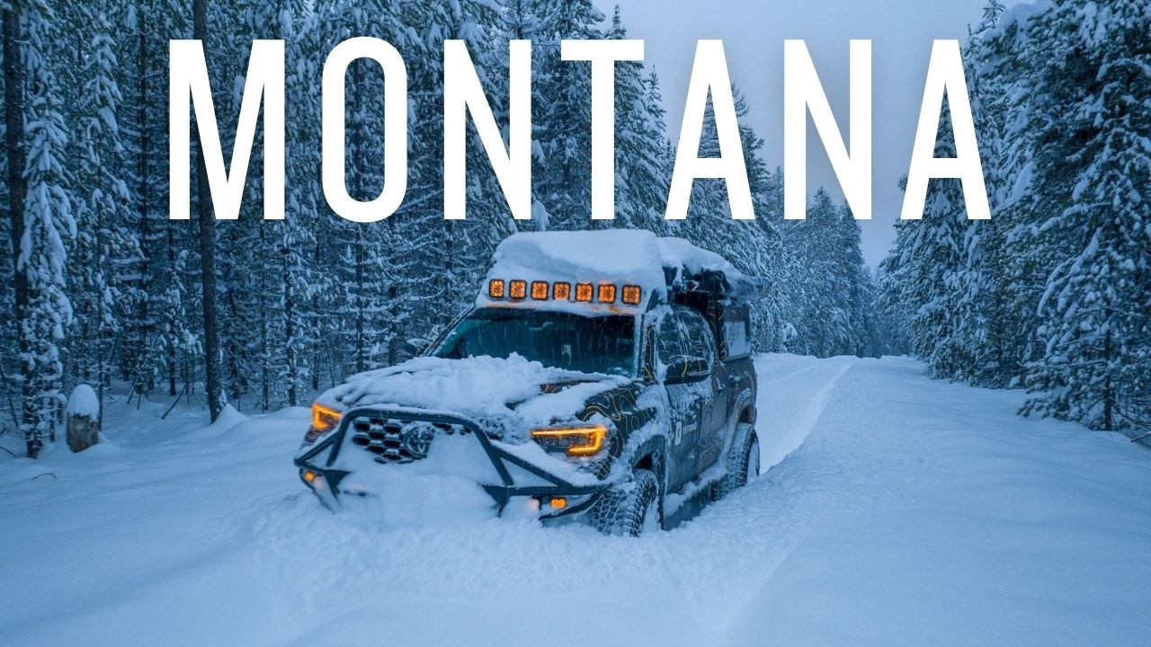 Deep Snow Camping in Montana | Winter Truck Camping Adventure