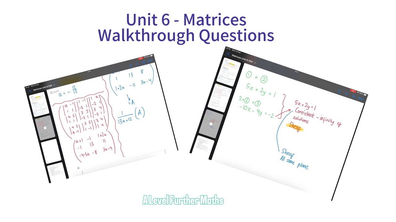 AS Level Further Maths - Matrices (Unit 6) Exam Questions Walkthrough