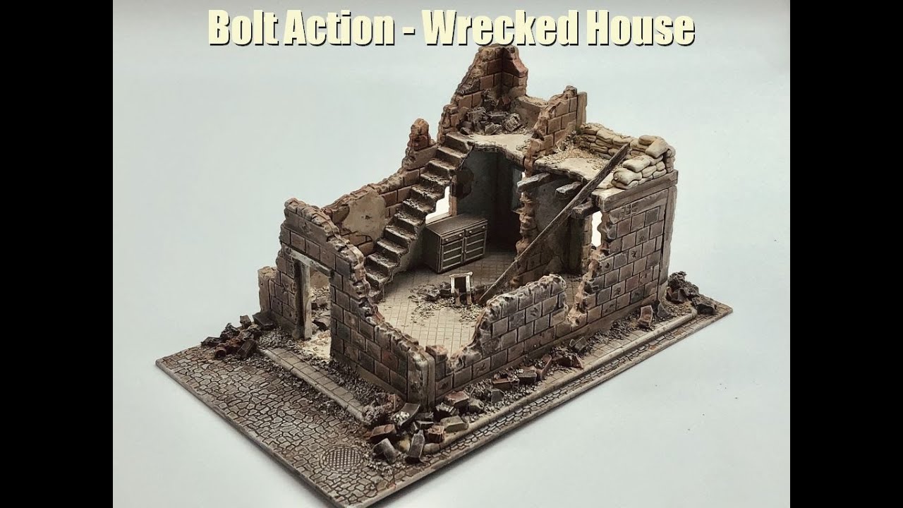 Bolt Action - Wrecked House Ruin - 28MM
