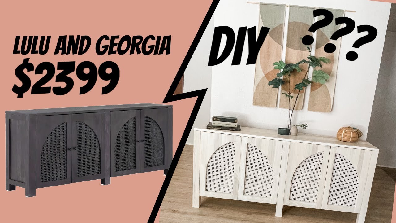 Can I DIY It Cheaper?? DIY Boho Credenza with Cane Webbing | Lulu and Georgia Islay Sideboard Dupe