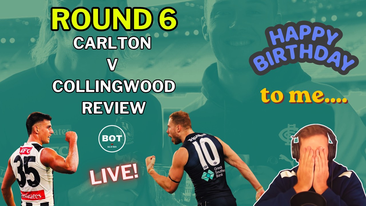 AFL R6 2026 | CARLTON V COLLINGWOOD REVIEW | LIVE