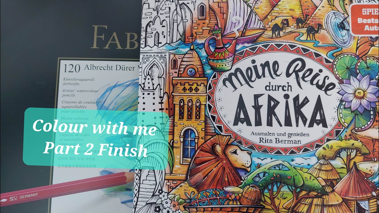 Colour a double page with me in Rita Berman's 'Meine Reise durch Afrika' - Pelican waterfall Finish