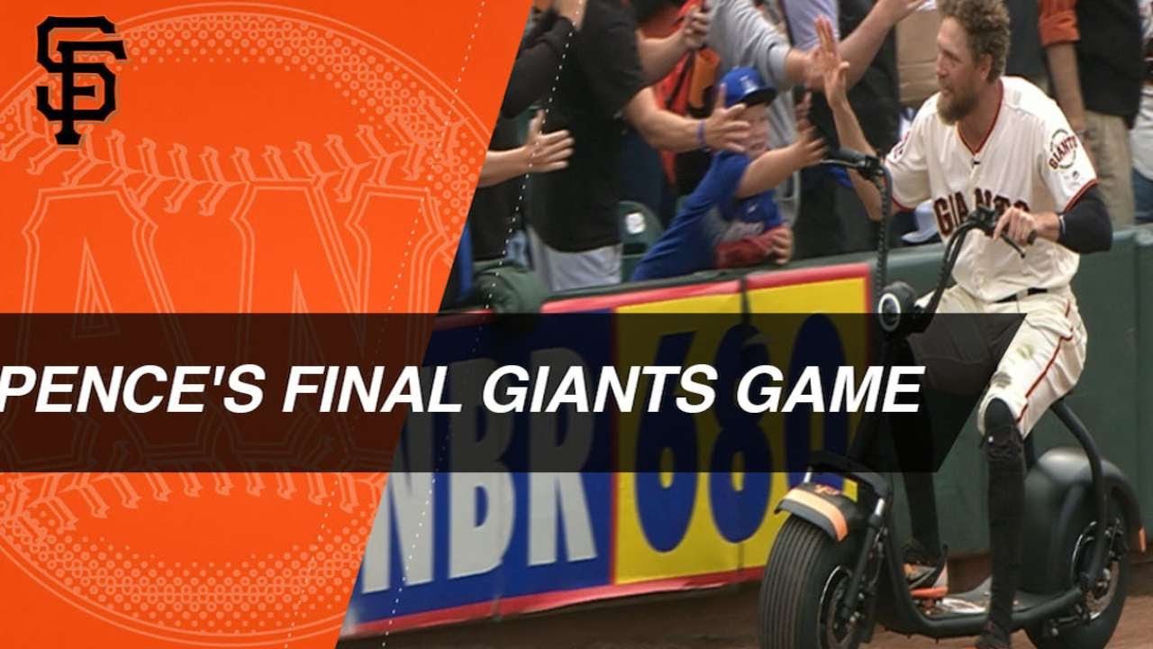 Giants honor Pence on final day of season