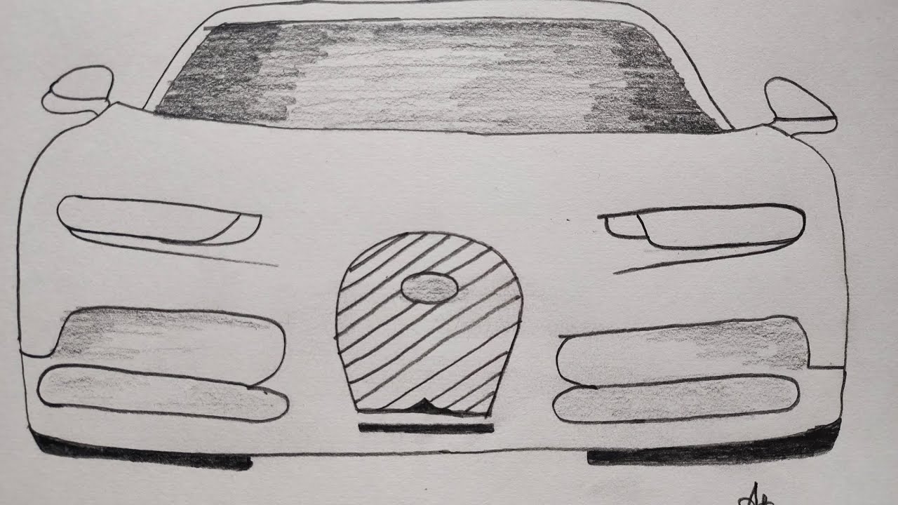 How to Draw Bugatti Chiron|Easy Luxurycar Drawing Tutorial|Step by Step Supercar Sketch| TinyTale#22