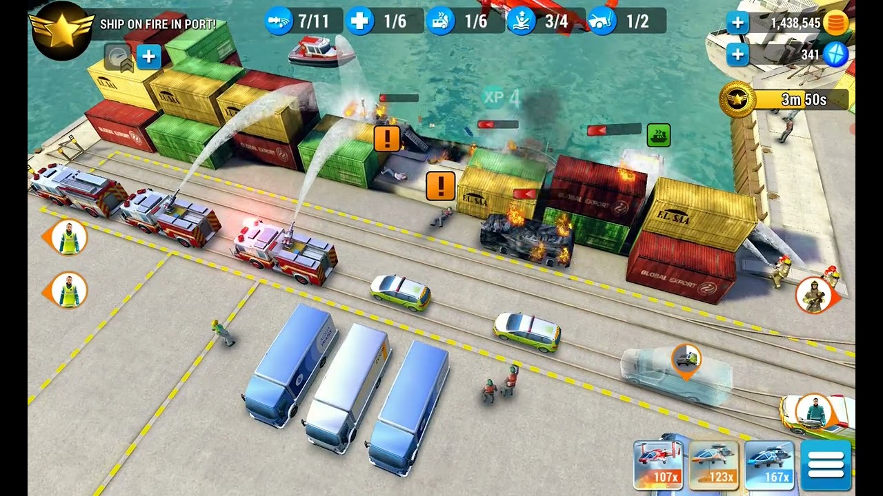Emergency HQ, Hero Level 140, Elite responder mission #9, Ship on fire in port