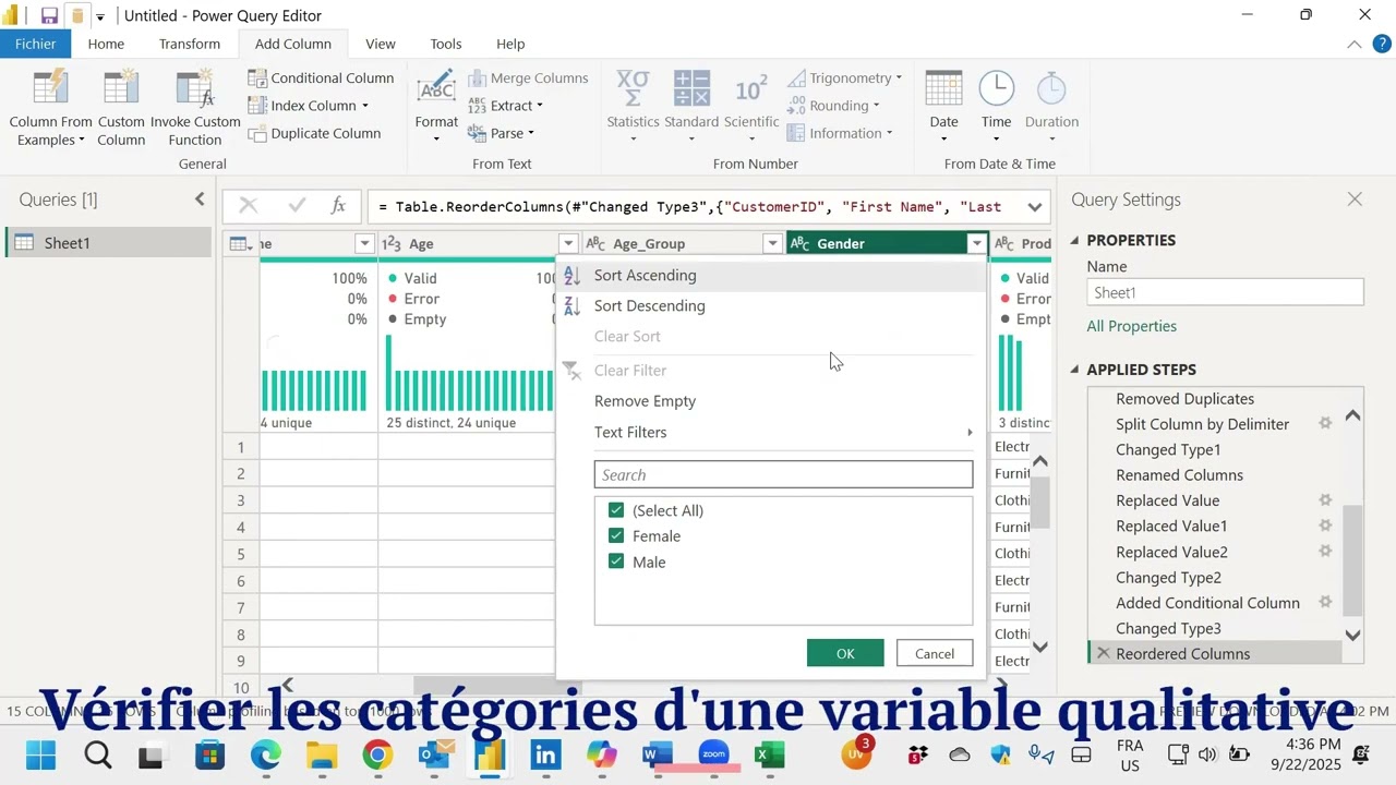 Nettoyage de données sur Power BI