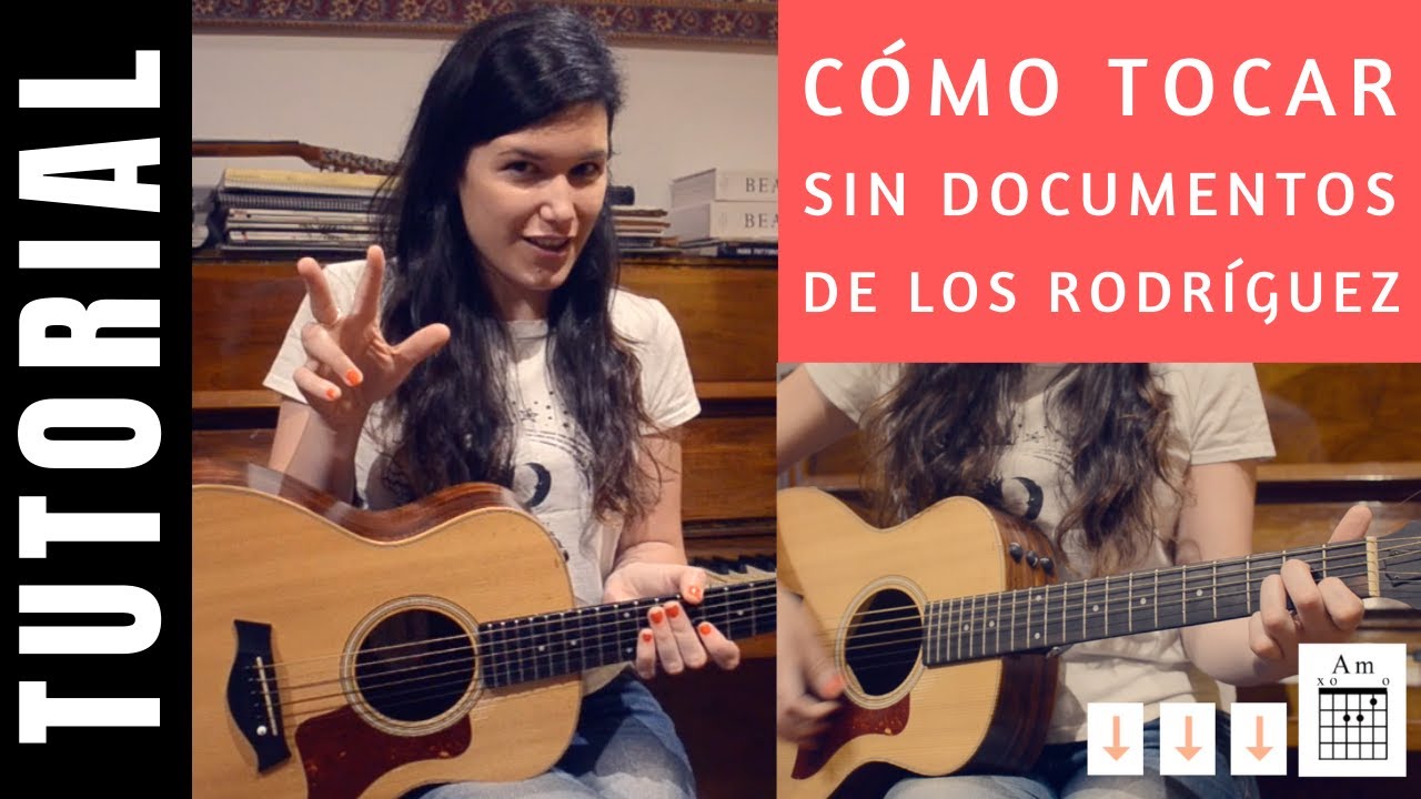 cómo tocar en guitarra SIN DOCUMENTOS de LOS RODRIGUEZ ANDRÉS CALAMARO tutorial COMPLETO acordes