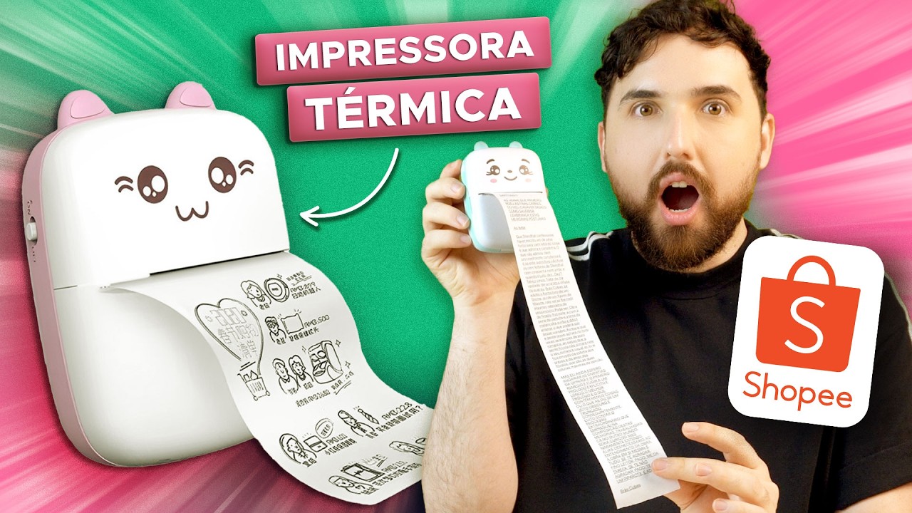 😱 COMPRAS DA SHOPEE | Testei uma Mini Impressora Térmica