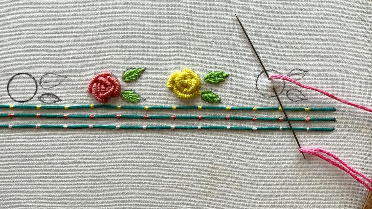 Latest hand embroidery flower design|Embrodiery stitches|Embrodiery Designs
