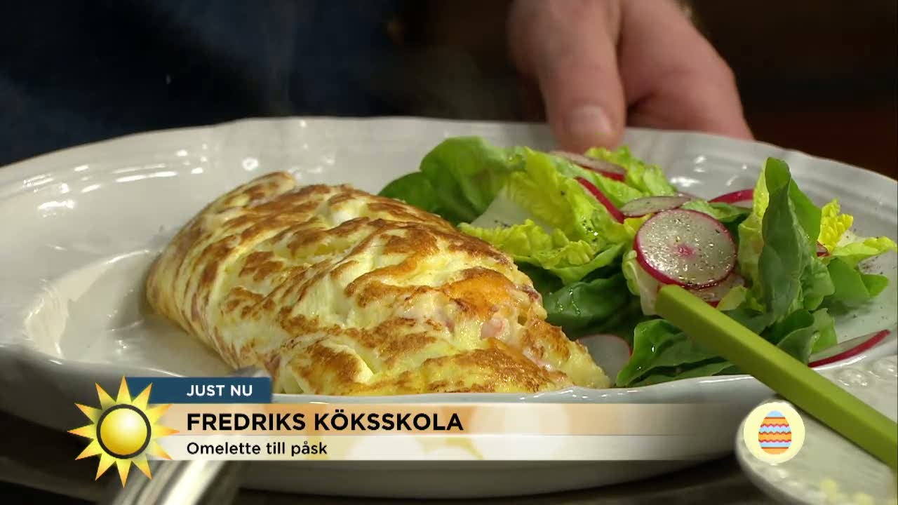 Fredriks krämiga påsk-omelette - Nyhetsmorgon (TV4)