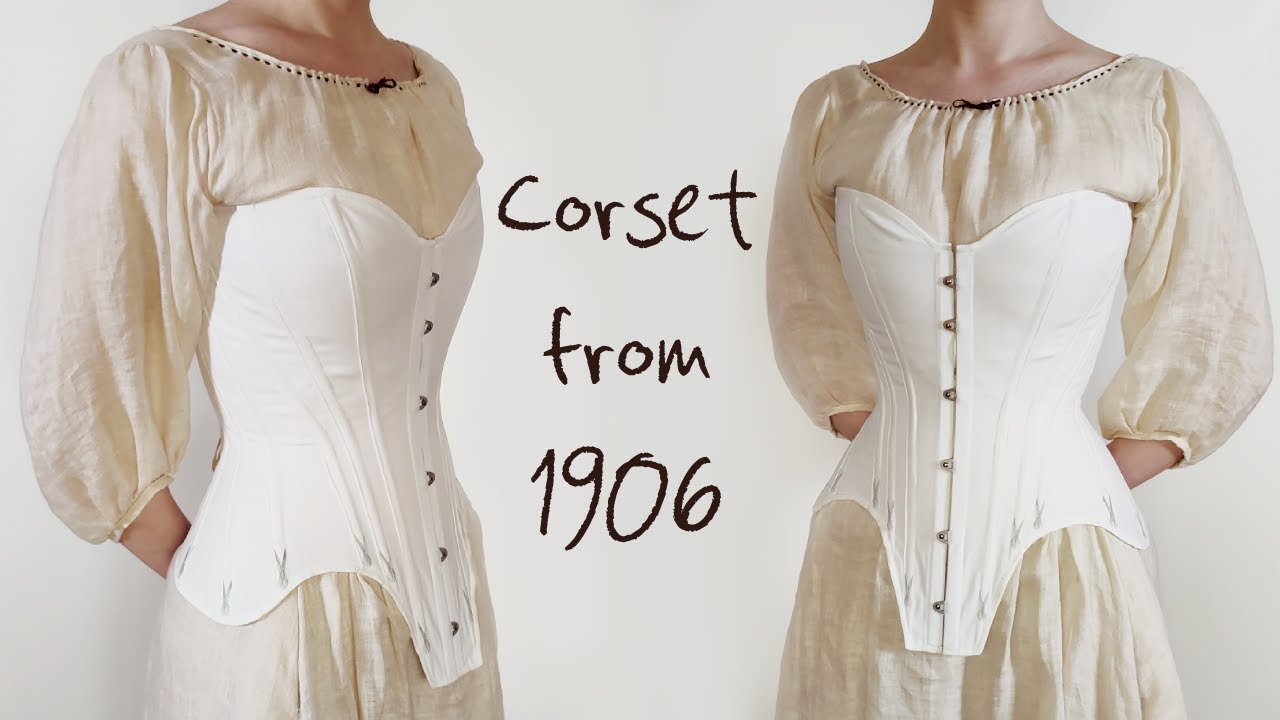 sewing an 🪡EDWARDIAN CORSET🧵 with a pattern from 1906