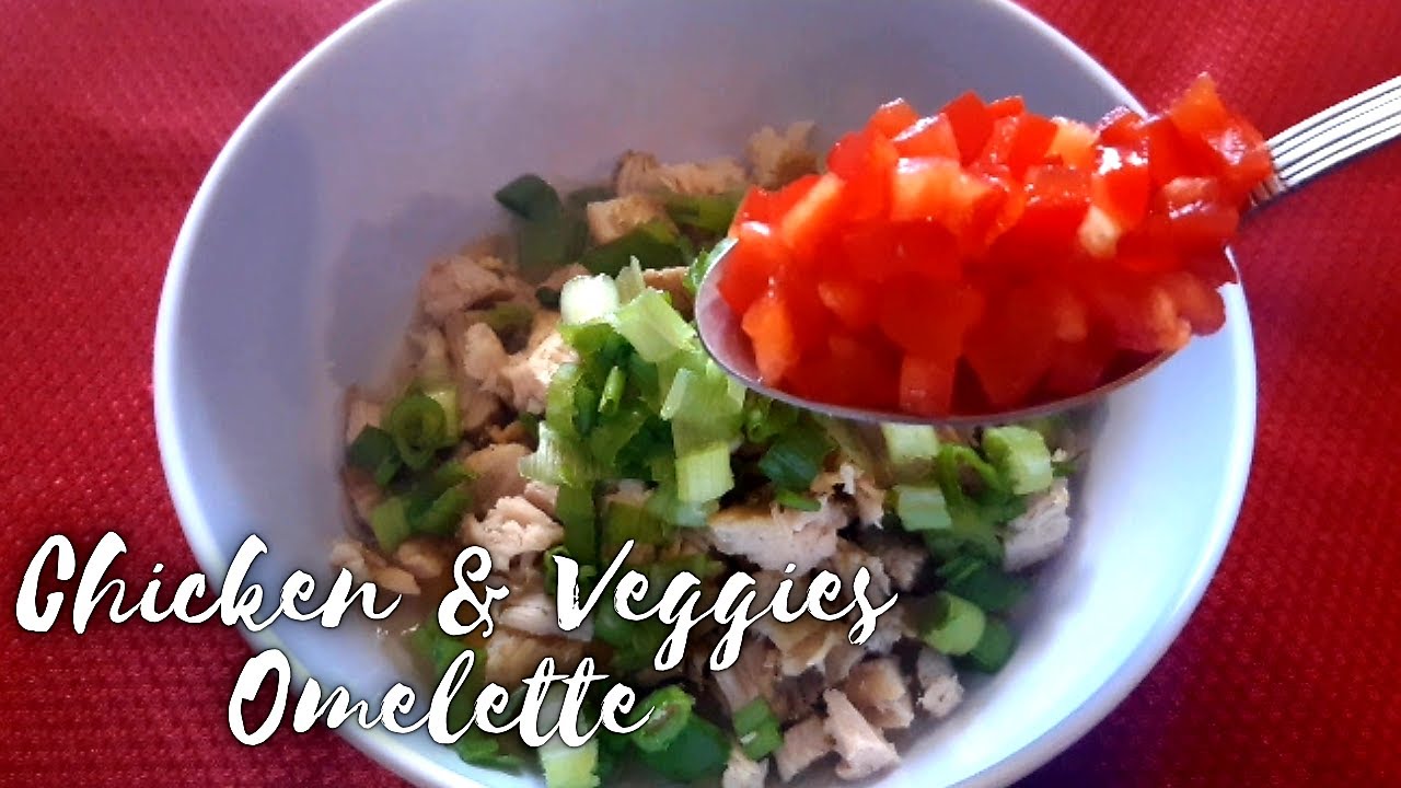 Healthy Omelette Recipe with Vegetables|Delicious Chicken & Veggies Omelette|High Protein Breakfast