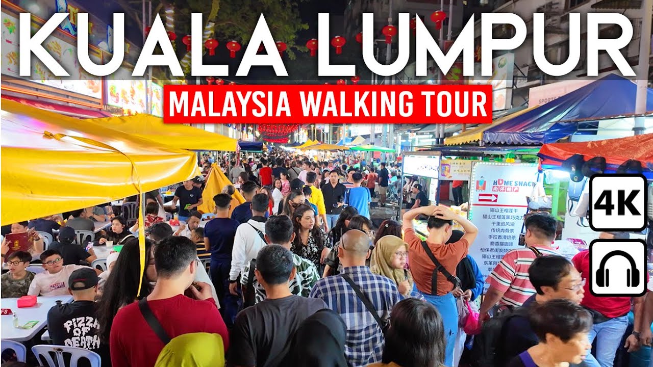 КУАЛА-ЛУМПУР, Малайзия 🇲🇾 Ночная жизнь Букит Бинтанг 2024, пешеходная экскурсия в 4K