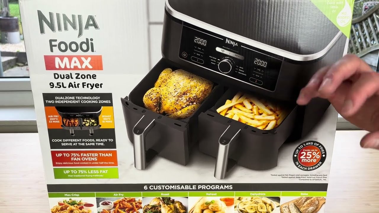 ROZPAKOWANIE I PIERWSZE UŻYCIE FRYTKOWNICY BEZPOWIETRZNEJ NINJA FOODI MAX Dual Zone 9,5 l | AF400...