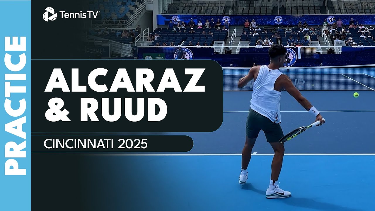 Carlos Alcaraz & Casper Ruud Court-Level Practice | Cincinnati 2025