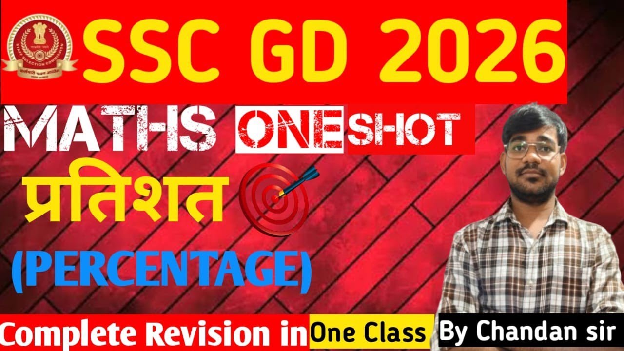 SSC GD 2026 Maths | Percentage One Shot Class | 50 Most Important Questions & Fastest Short Tricks