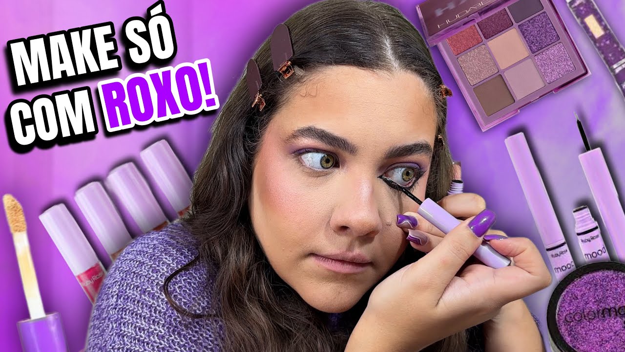 MAQUIAGEM SÓ USANDO A COR ROXA!