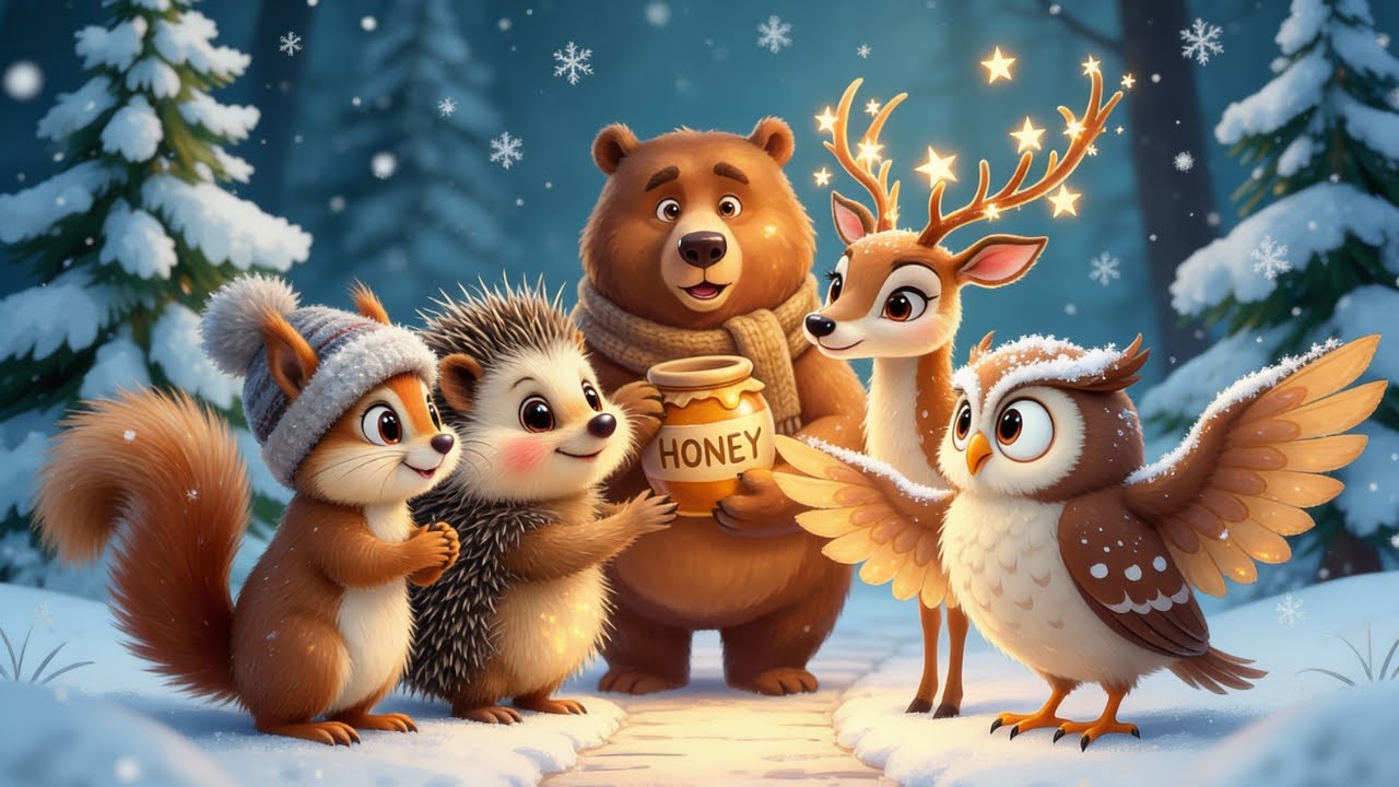 Christmas Song & Story for Kids 🎄 Forest Animals Learn Kindness | Nursery Rhymes | Kid Ventura TV
