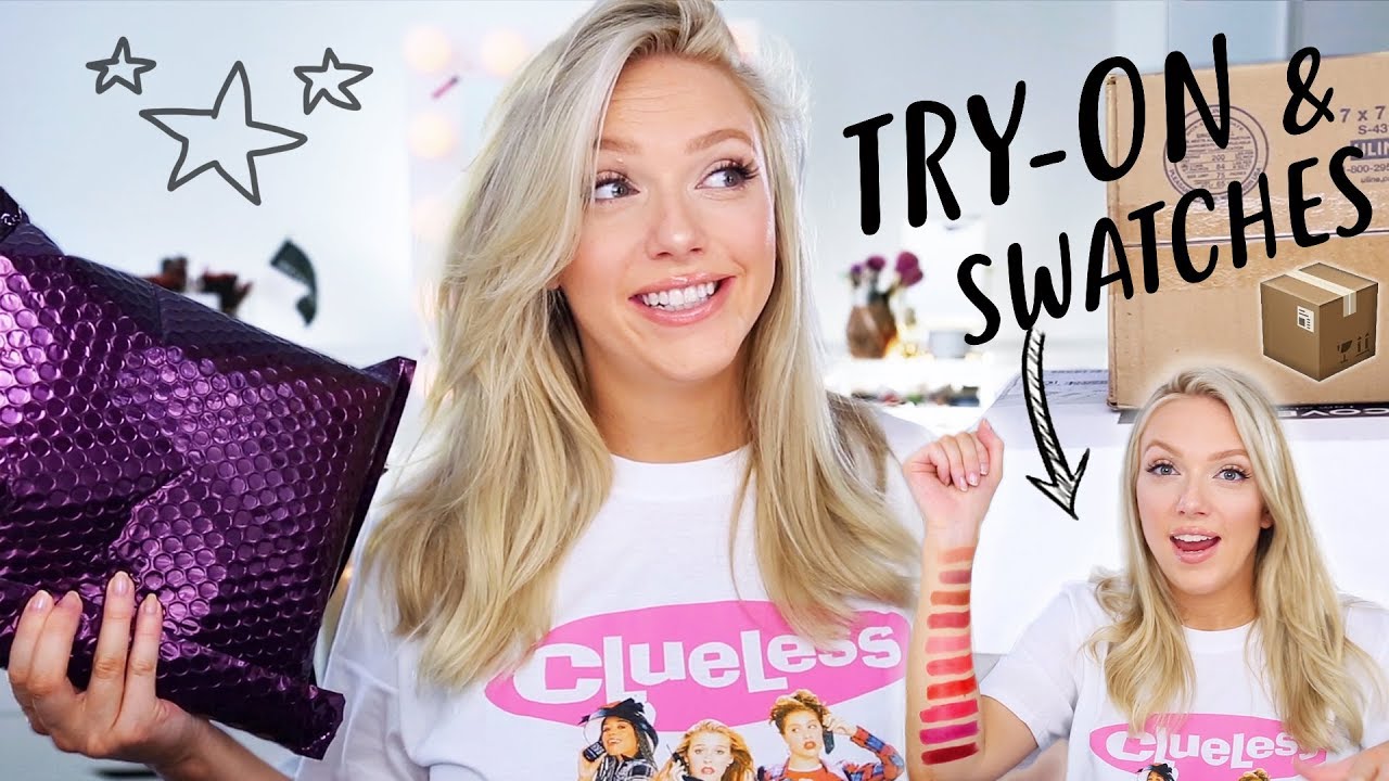 BIG PR UNBOXING! (New Makeup Try-On + Swatches)