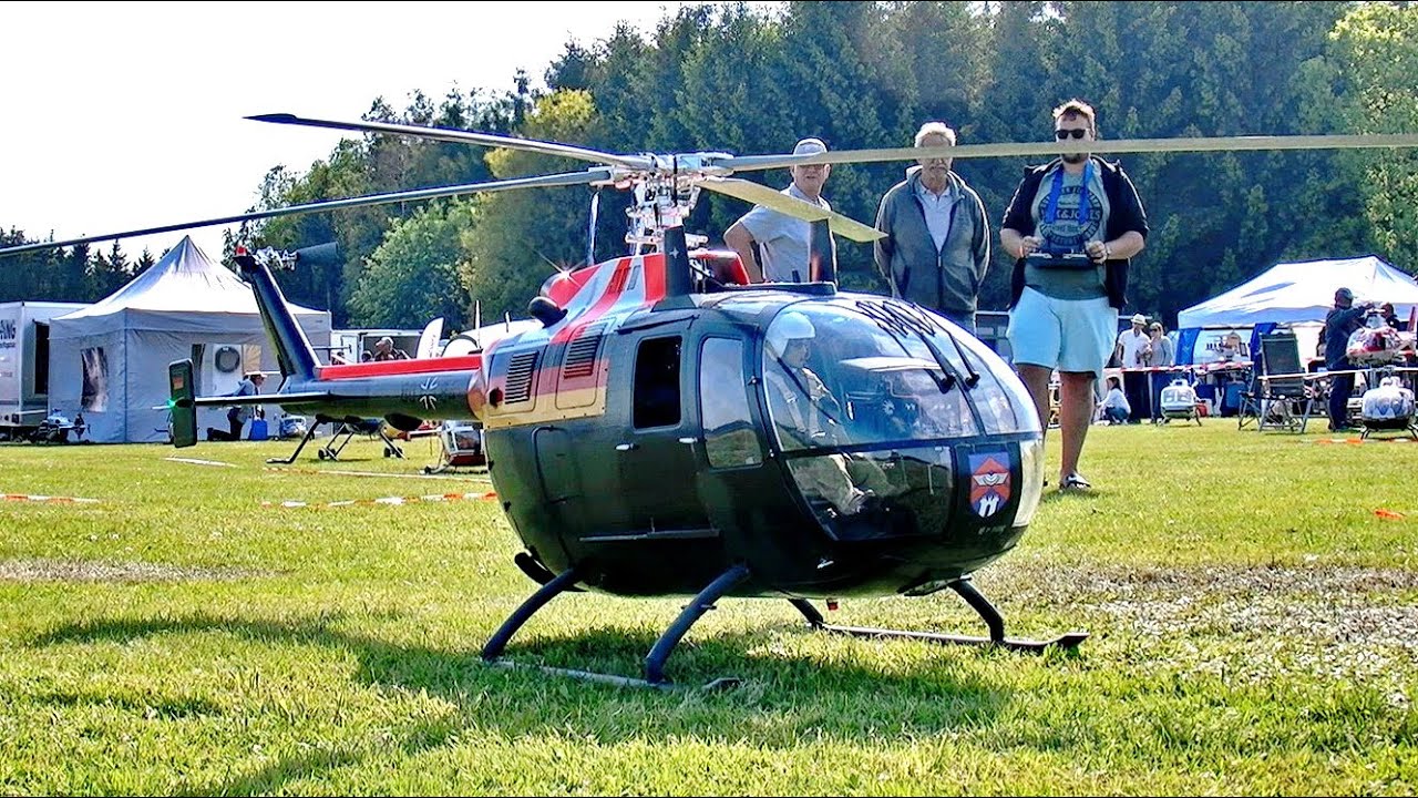 HUGE RC BO-105 SCALE MODEL TURBINE HELICOPTER FROM HELIFACTORY / STUNNING AEROBATICS / FLIGHT DEMO