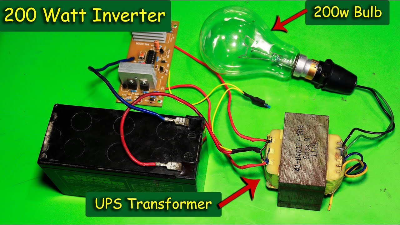 12v to 220v 200 Watt Inverter From Old UPS Transformer