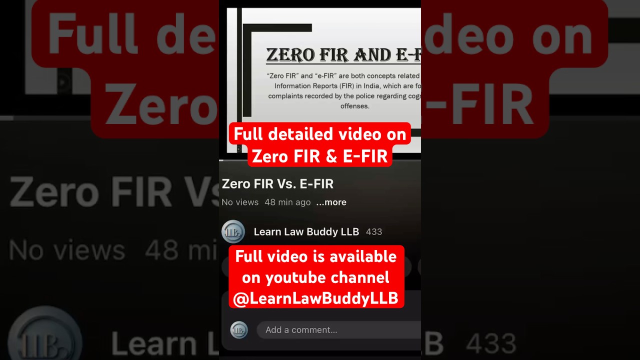 #firstinformationreport #zerofir #efir #courthearing #evidence #bsa #crpc #bnss #ipc #bns #law #live