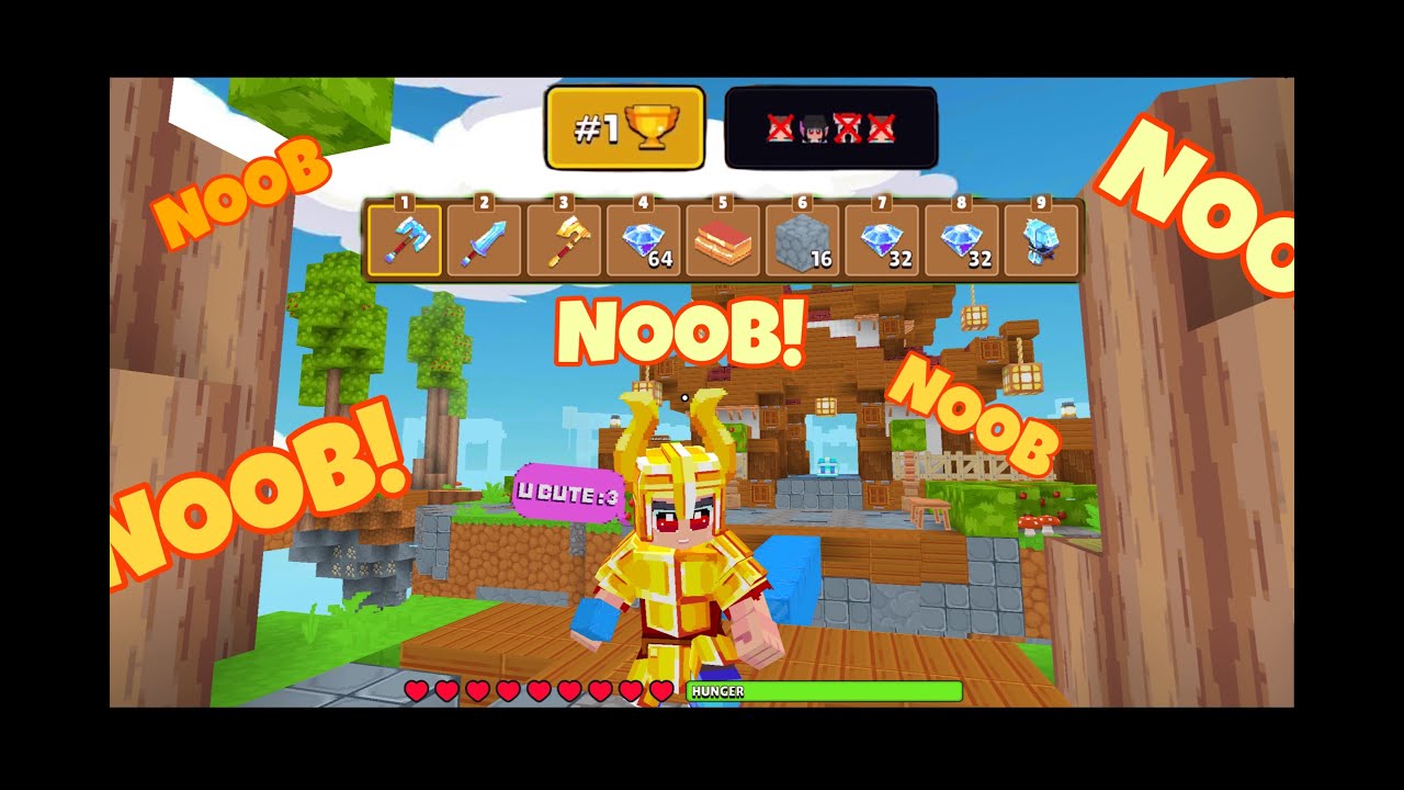 MineFun.io SKY WARS gameplay. Am I noob? BEST moments today #1 #skywars #minefunio