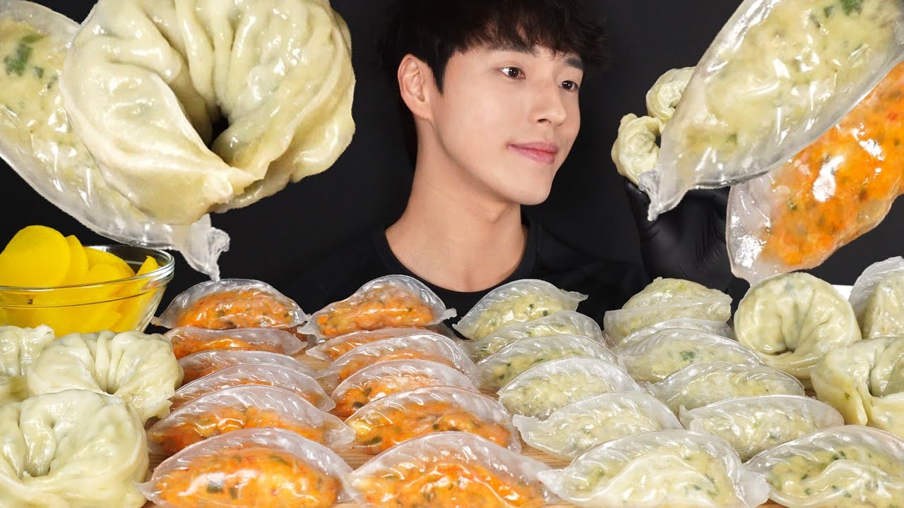 ASMR MUKBANG DUMPLINGS🥟 JUMBO MEAT DUMPLINGS & CRYSTAL DUMPLINGS & SPICY DUMPLINGS