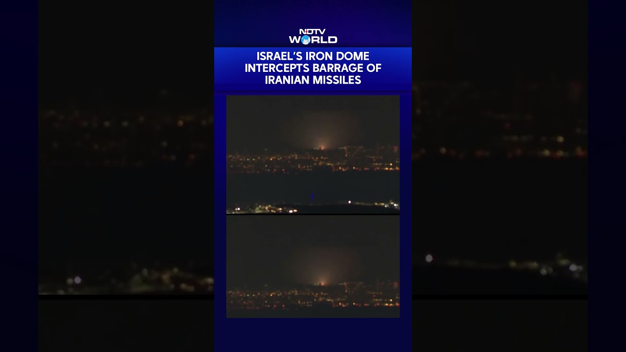 Israel's Iron Dome Air Defence System Intercepts Barrage of Iranian Missiles