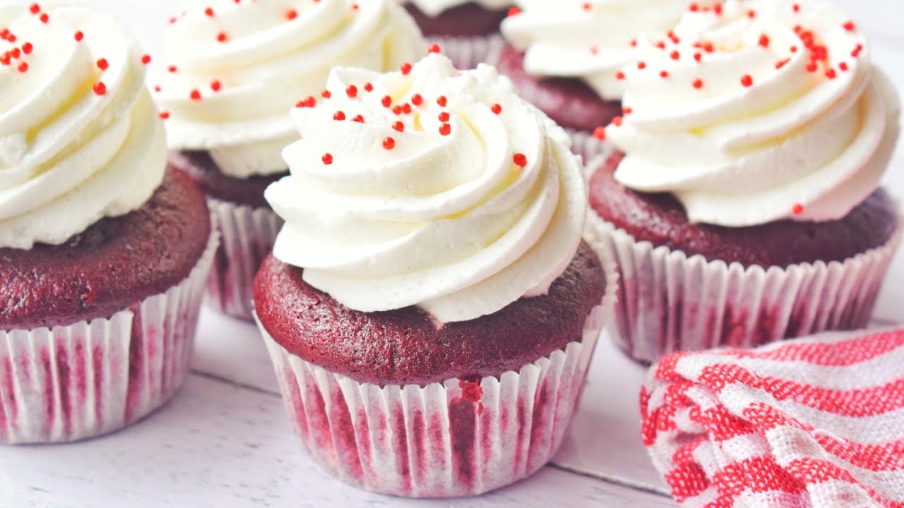 Eggless Red Velvet Cupcakes With Cream Cheese Frosting