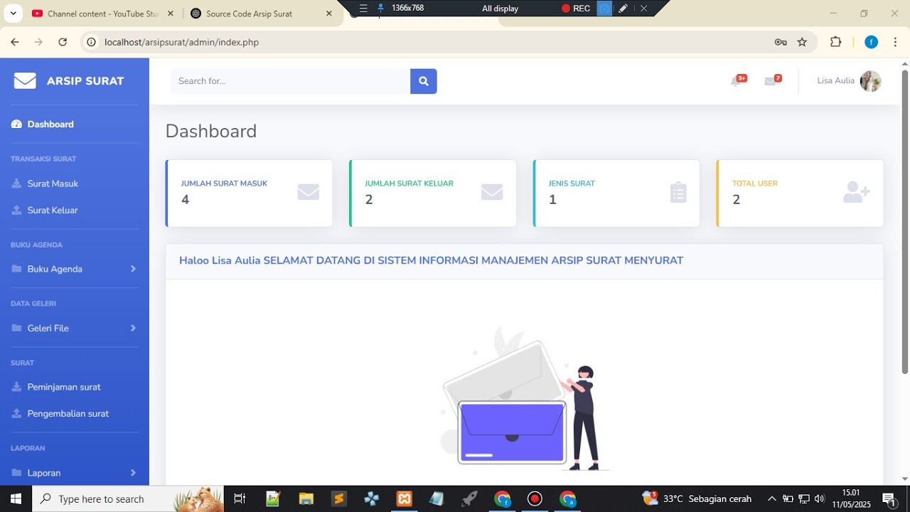 Source code sistem informasi arsip surat & dokumen berbasis web php MySQL