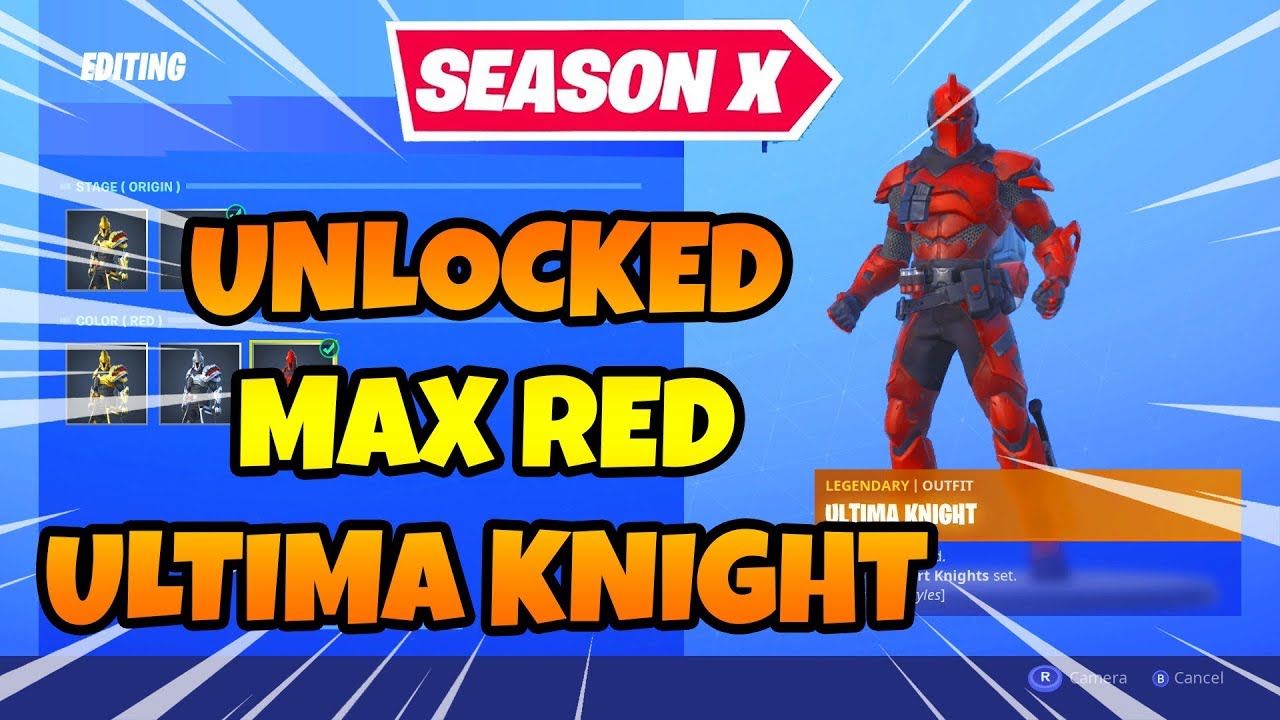 Unlocking The MAX Red Ultima Knight Skin (Fortnite Season X Zero Point Challenges)
