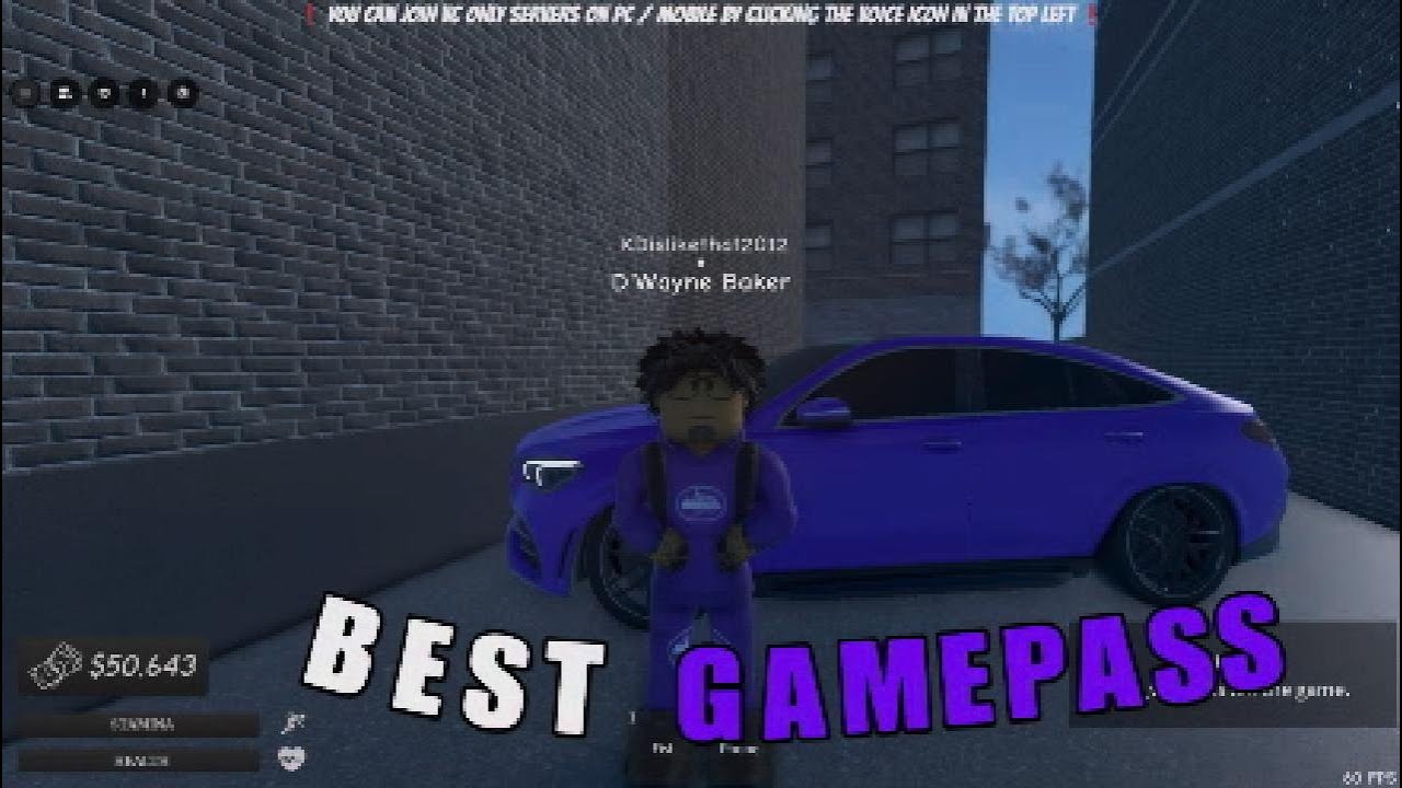 Showing the BEST GAMEPASSES in south bronx Roblox