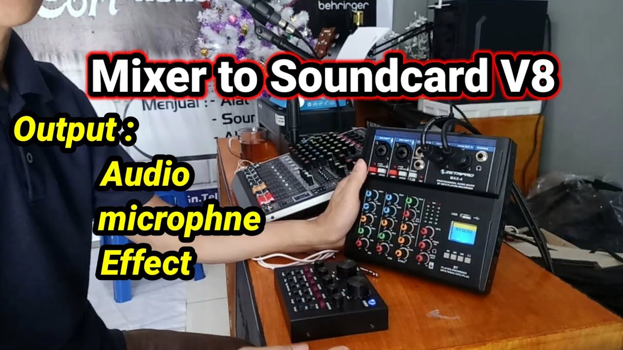 Menyambung Mixer ke Soundcard V8