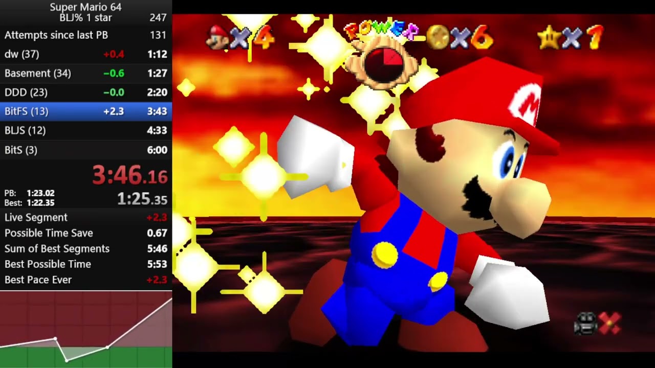 Super Mario 64 1 star blj%-- Missed sub 6