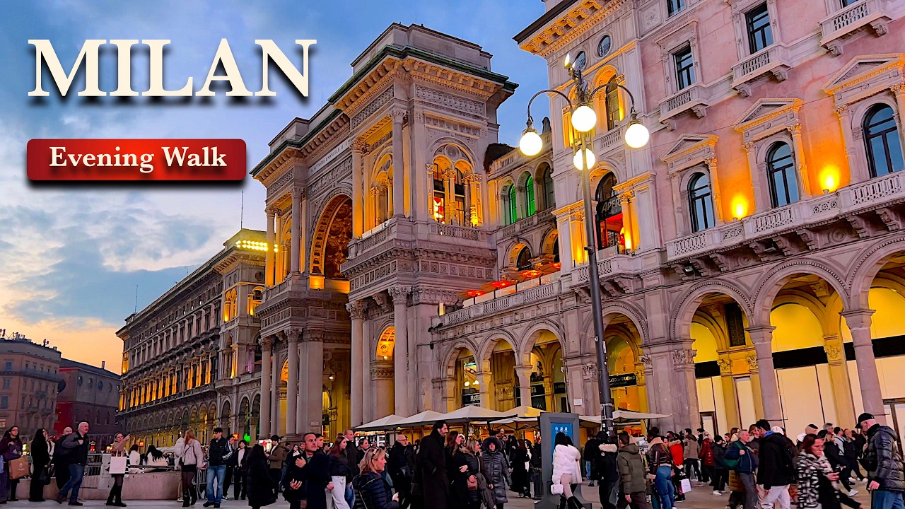 🇮🇹 Milan Italy🌛Evening Walking Tour 4k60