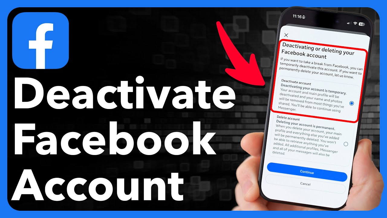 Как деактивировать аккаунт Facebook