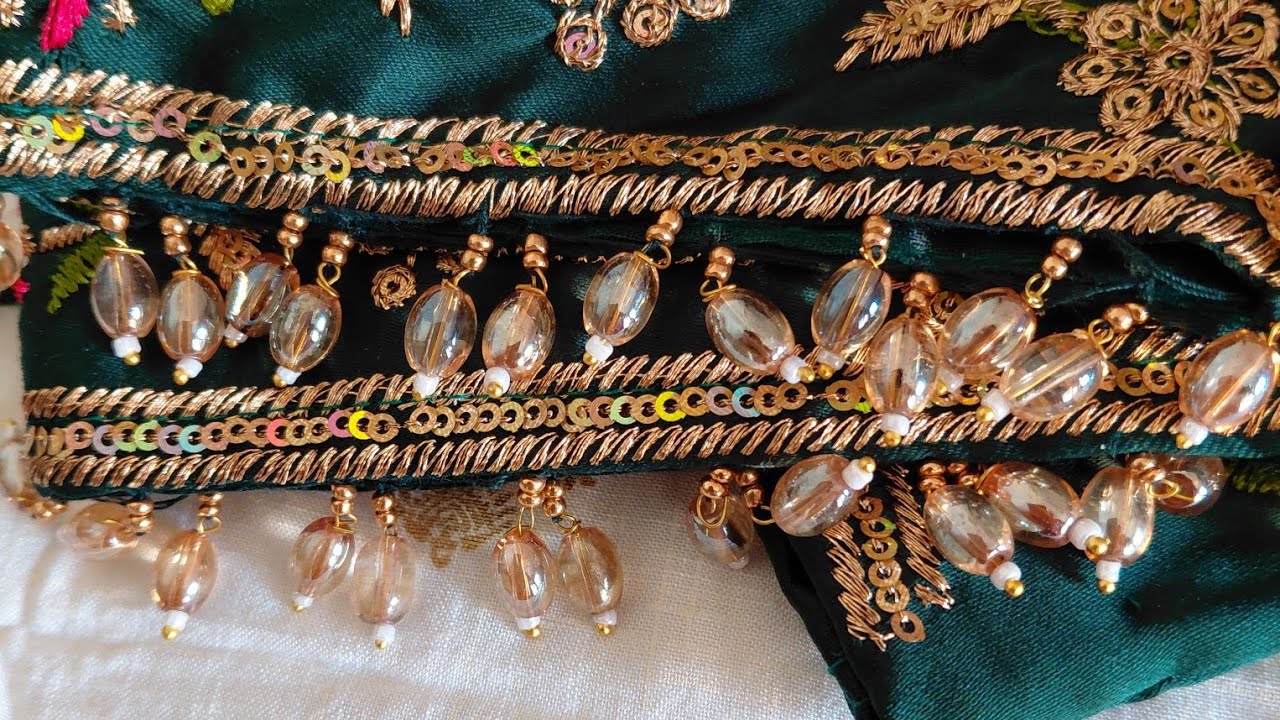 How to Stitch Hanging Beads for Blouse sleeves || Normal 🪡 