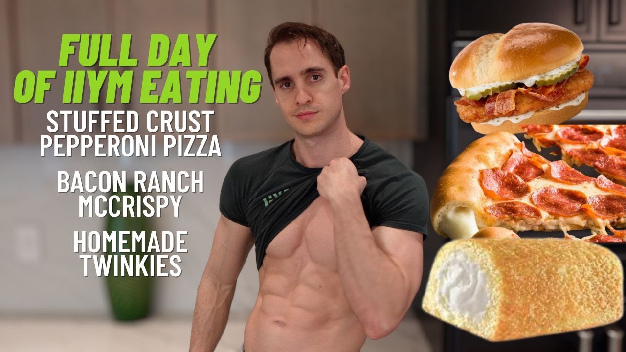Full Day Of IIFYM Eating | Bacon Ranch McCrispy | Stuffed Crust Pepperoni Pizza | Homemade Twinkies