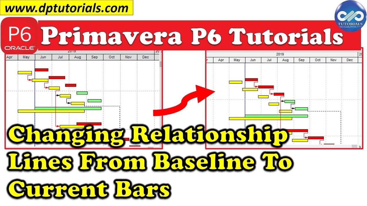 Changing Relationship Lines From Baseline To Current Bars In Primavera P6 || dptutorials