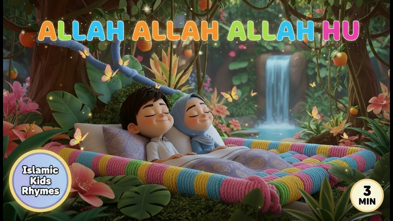 Allah Hu Lullaby for Kids 🌙 Islamic Bedtime Nasheed | Islamic Kids Rhymes