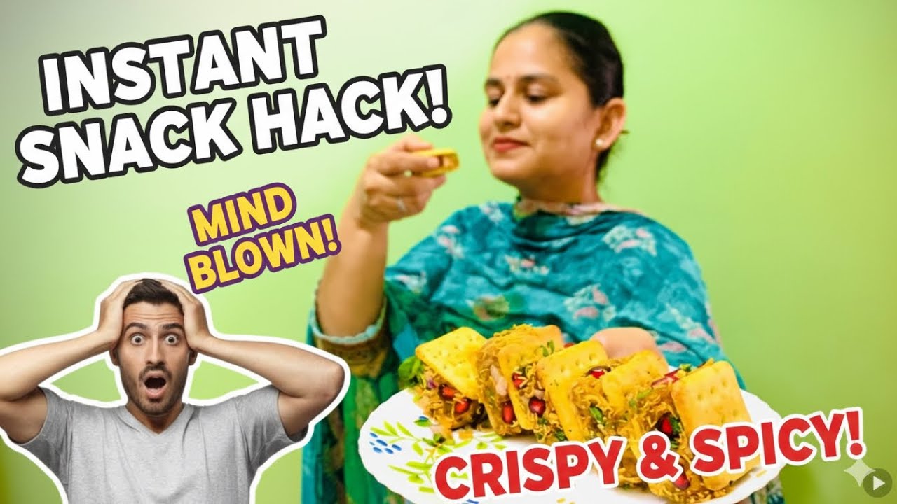 Biscuits ਨਾਲ ਦੇਖੋ ਕਿੰਨਾ Tasty 2 Minute Snack ਬਣ ਗਿਆ ।। Vlog42 ।। #satinderdesu 
