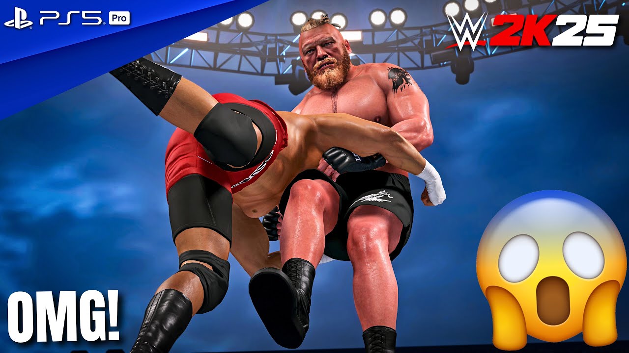 WWE 2K25 &mdash; Брон Брейккер против Брока Леснара &mdash; полный матч на WrestleMania | PS5 Pro [4K60]
