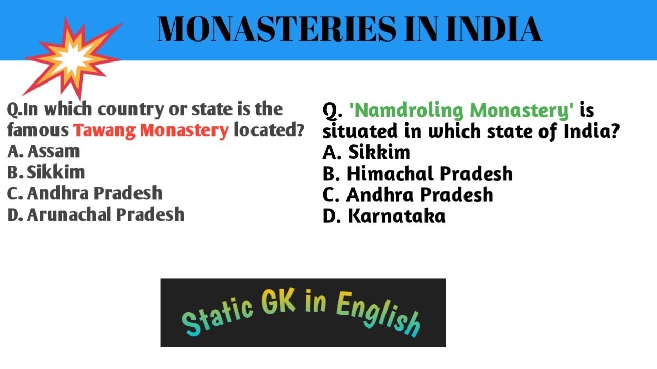 Static Gk Top Questions | Static Gk Important questions | MCQs on India with Answers