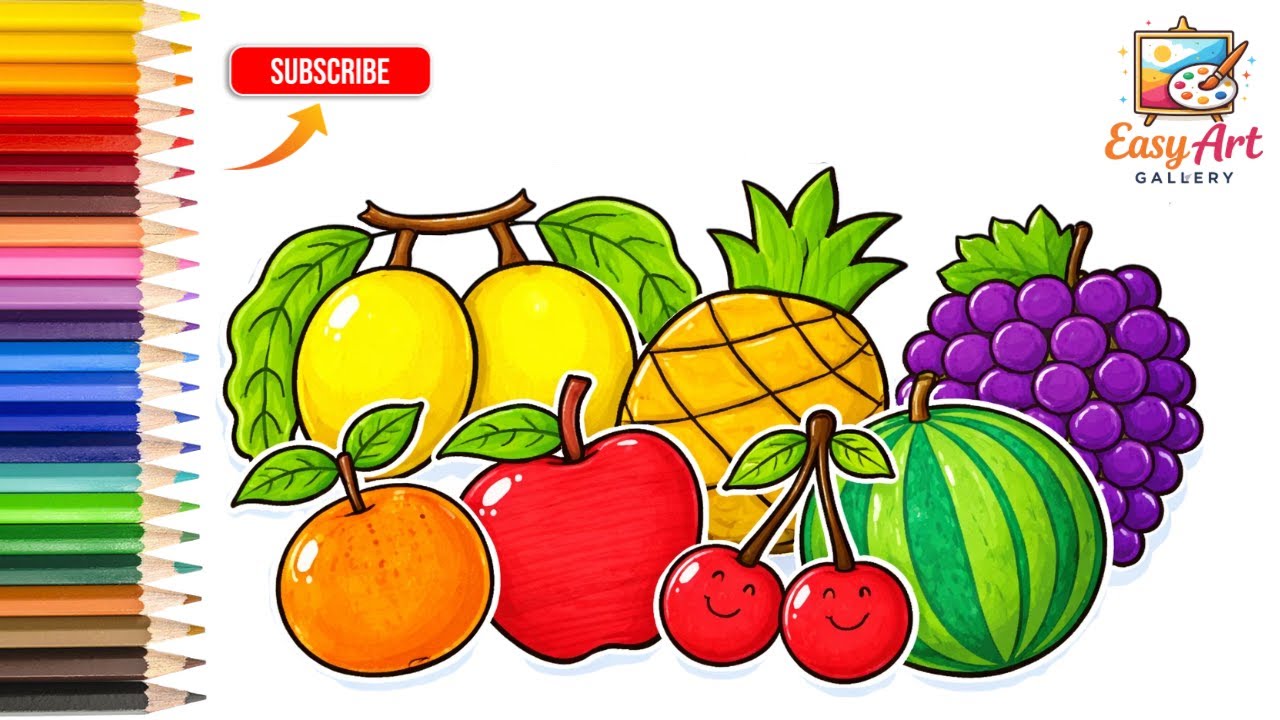 How To Draw Fruits Step By Step | Easy Drawing For Kids