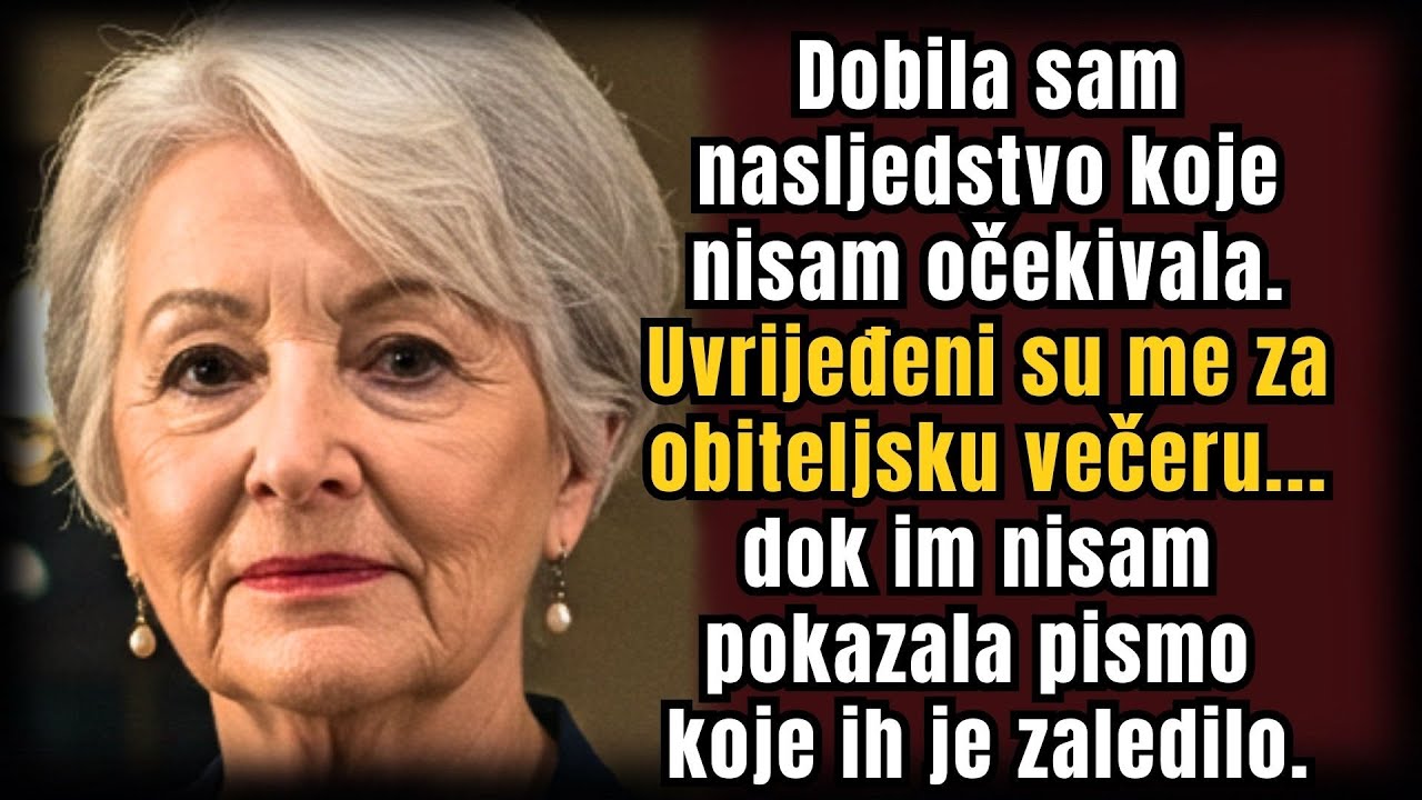 Dobila sam nasljedstvo i šutjela — kći i zet me ponizili… ali pismo koje sam pokazala ih je slomilo